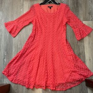 Roz & Ali pink crochet dress